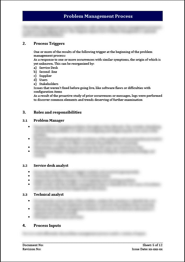 ISO 20000 Problem Management Process Template