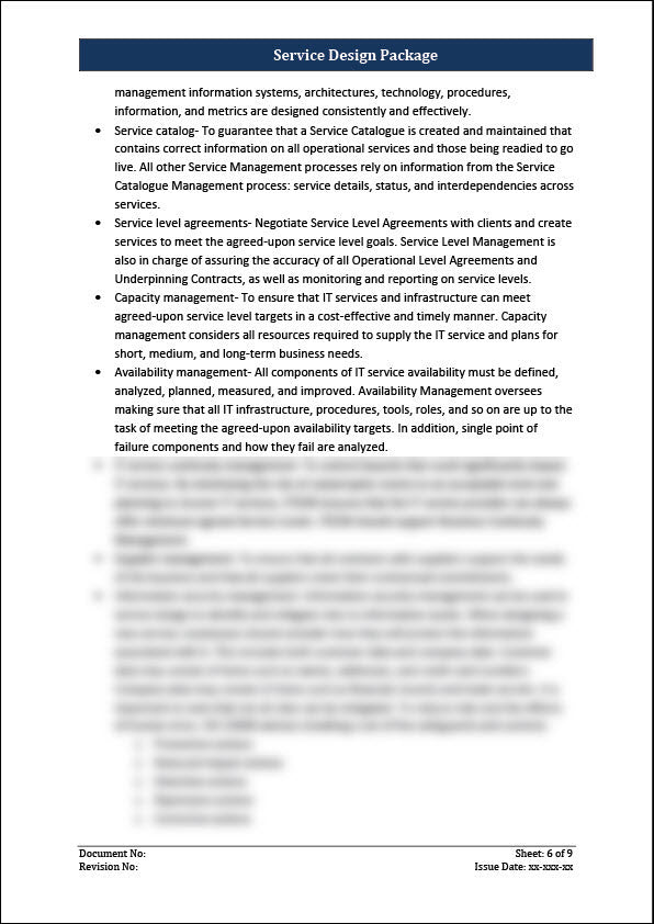 ISO 20000 Service Design Package Template – ISO Templates and Documents ...