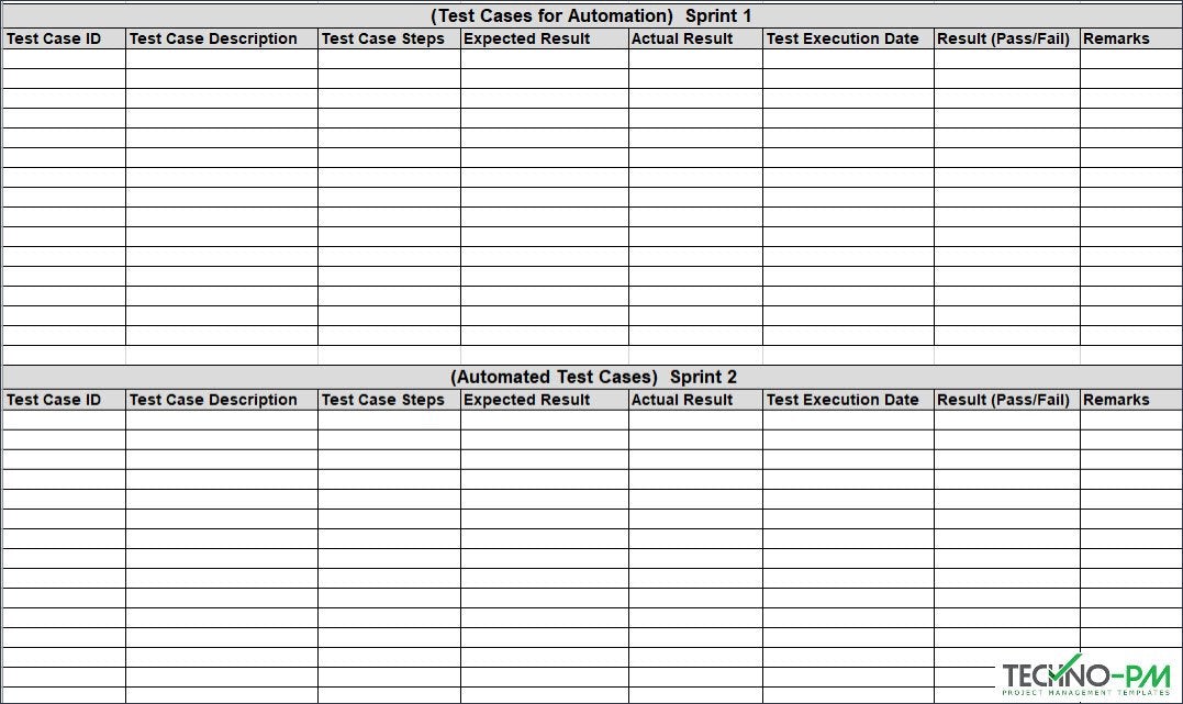 Test Case Excel Template