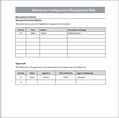 Enterprise Configuration management plan 