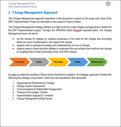Change Management Plan Approach