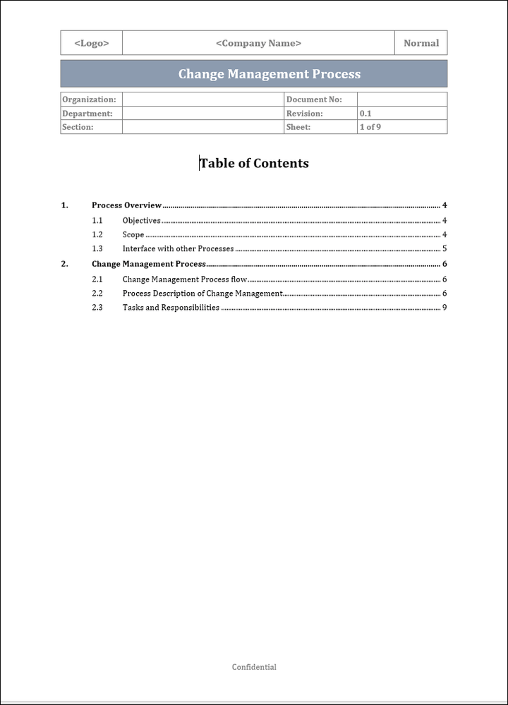 Change Management Process, Change Management 