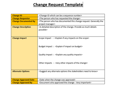 Change Request Template 