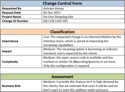 Change Control Letter Change Control Form Template Word – ISO Templates and Documents Download