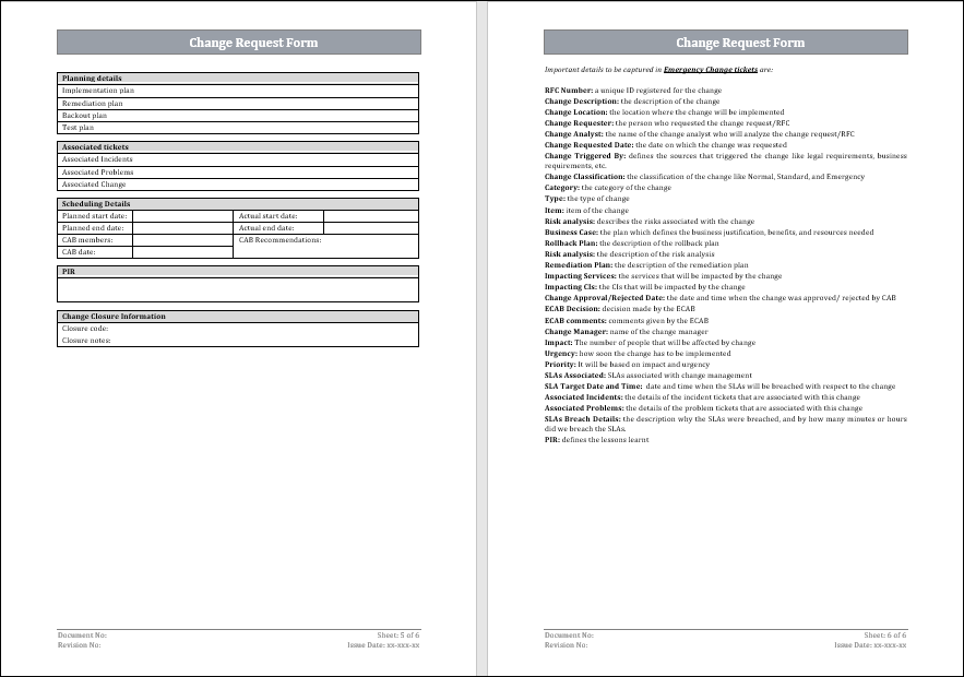 Change Request Form Word 