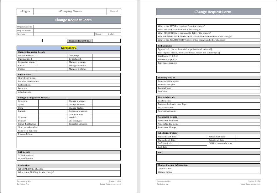 Change Request Form 