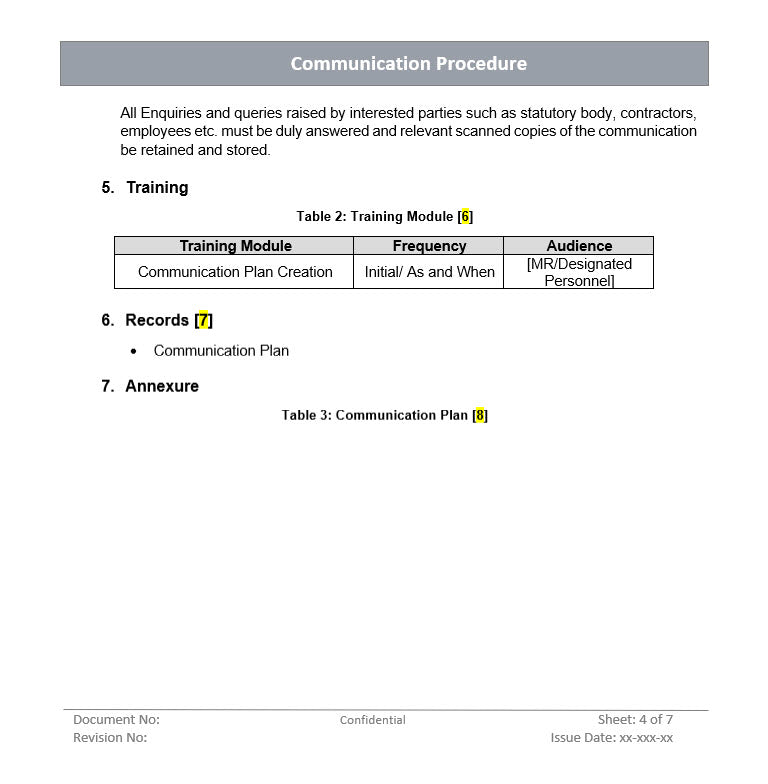 Communication Proc Communication Procedure- ISO 14001 – ISO Templates and Documents Download