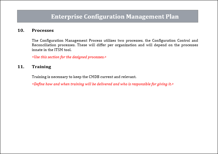 Configuration management plan 