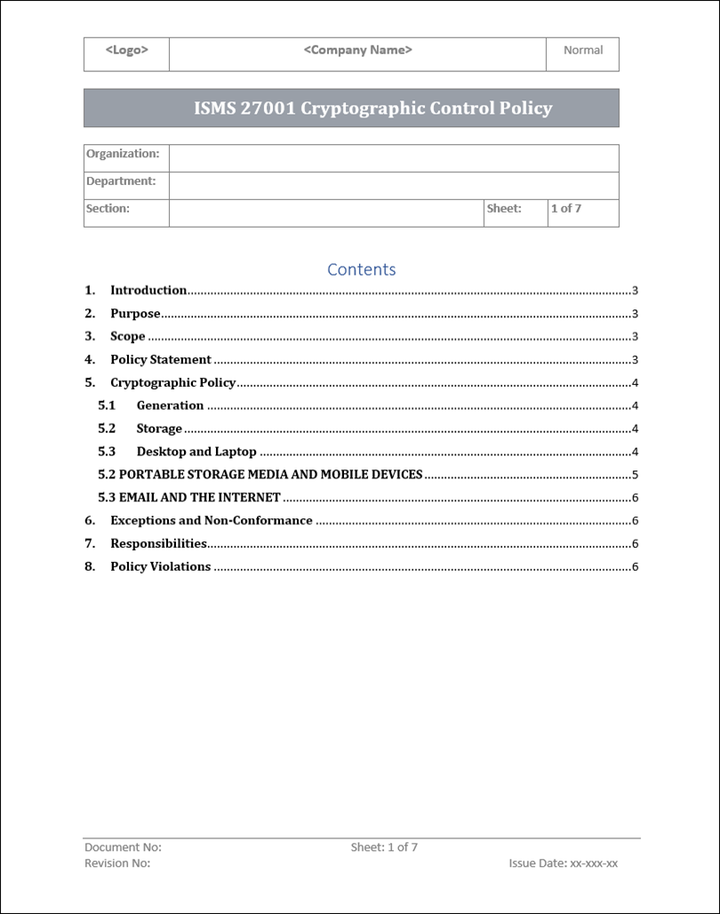 ISMS Cryptographic Policy