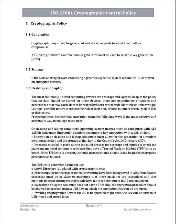 ISMS Cryptographic Policy