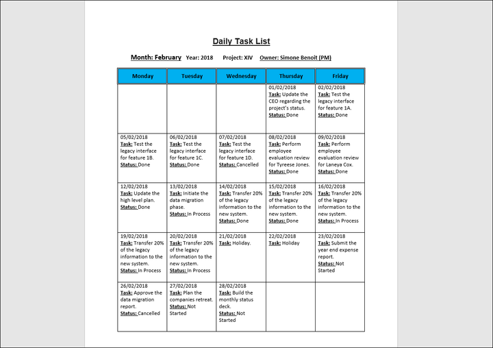 Task List Legal Law Office Daily Task Templates Work Session Season 5 Law Merchant