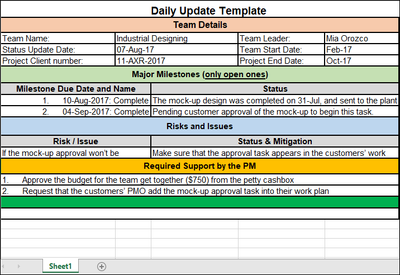 Updates Worksheet Daily Update Template Excel – ISO Templates and Documents Download