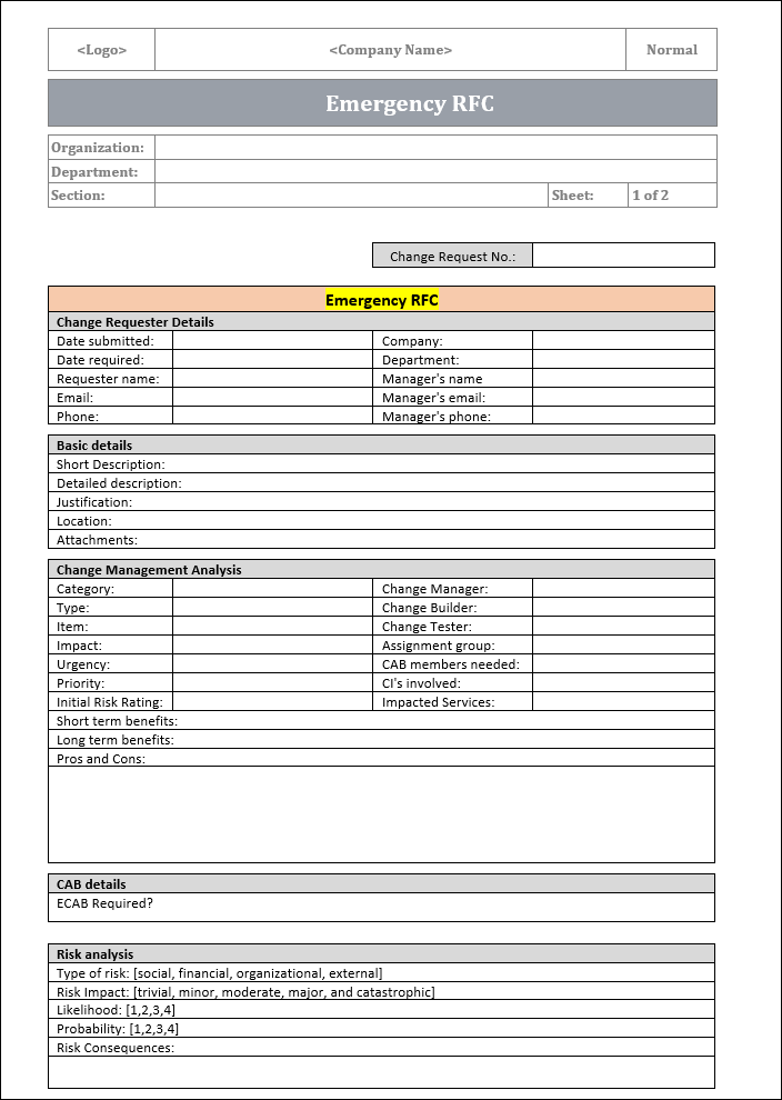 Emergency RFC Template