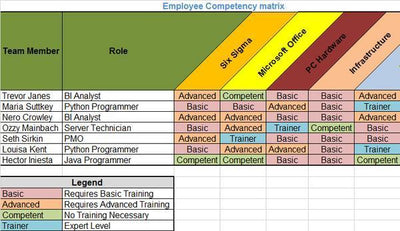 Employee Competency Matrix Template
