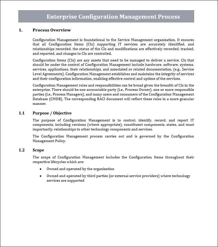 Cm Process Configuration Management Process Template – ISO Templates and Documents ...