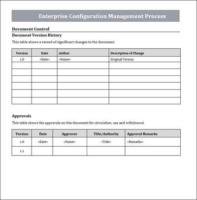 Enterprise Configuration management process