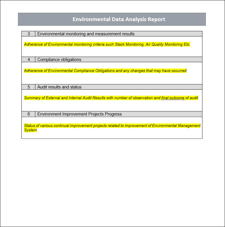 Create Environmental Reporting Environmental data analysis report- ISO 14001 – ISO Templates and ...