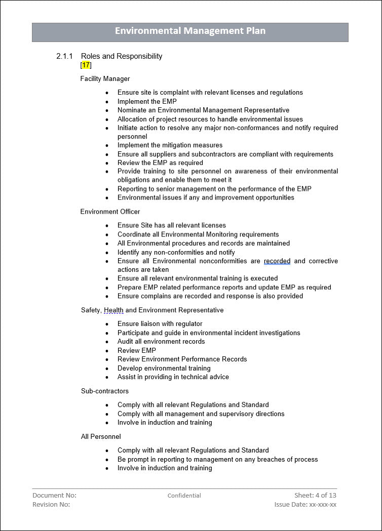 Environmental Management Plan Repairs Example.pdf Environmental management plan- ISO 14001 – ISO Templates and Documents ...