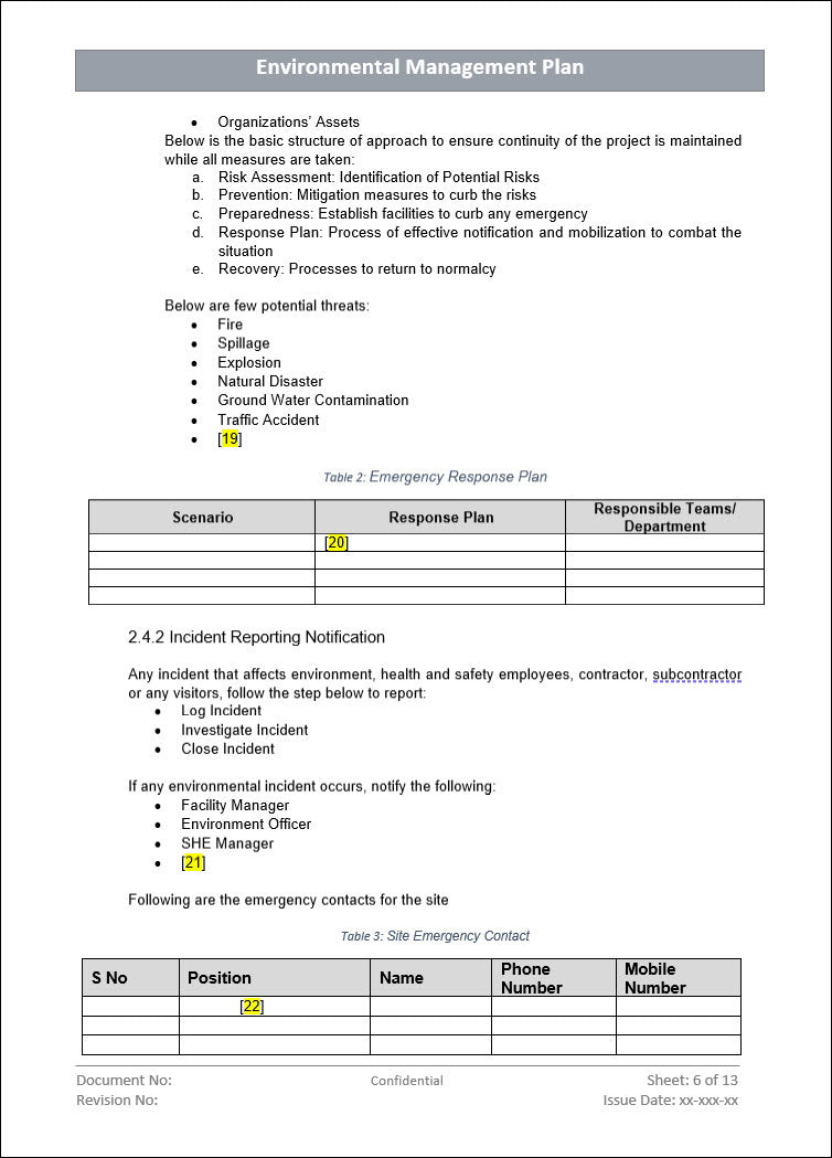 Environmental Management Plan Repairs Example.pdf Environmental management plan- ISO 14001 – ISO Templates and Documents ...