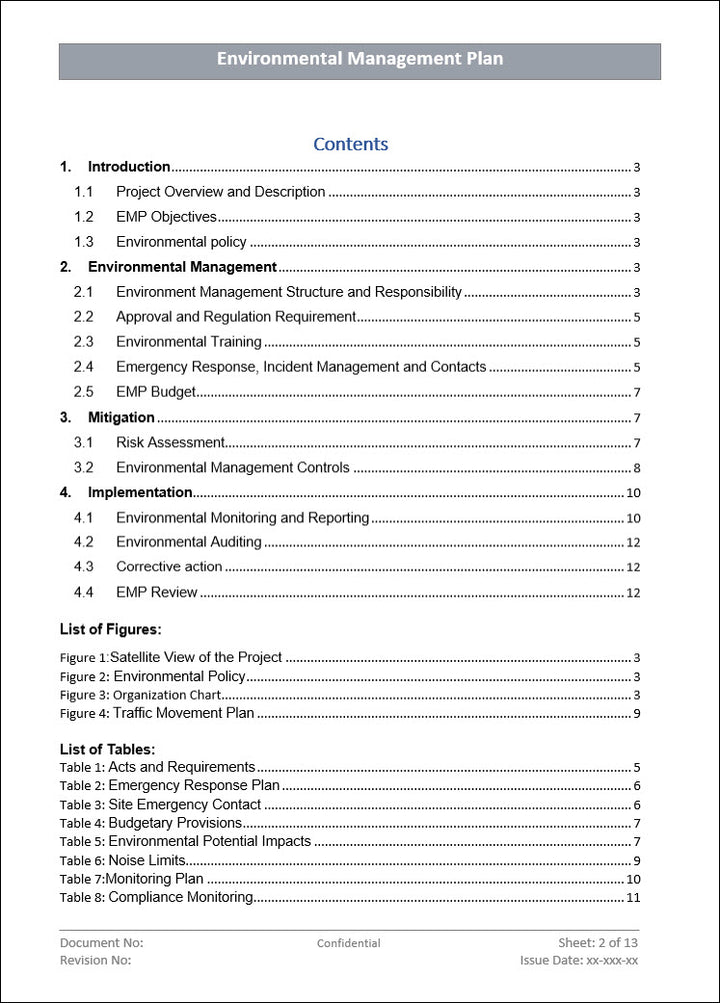 Environment management plan