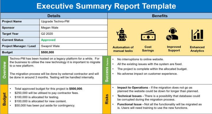 Executive Summary Report Template