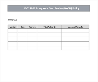 BYOD, Bring your own device policy