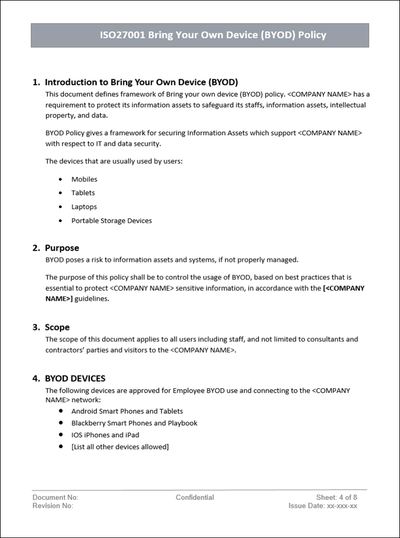 BYOD policy, Bring your own device policy