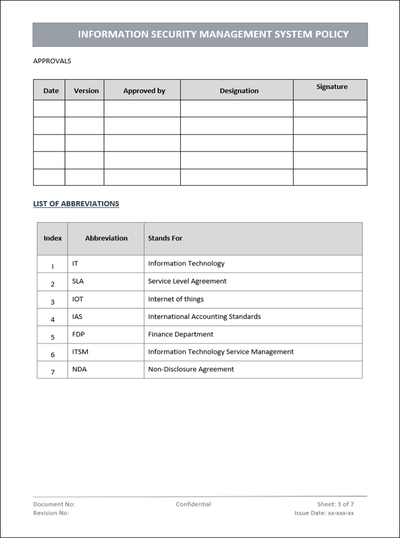ISMS Policy Word Template