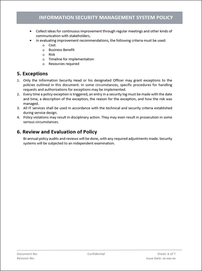 ISMS Information Security Policy Word Template