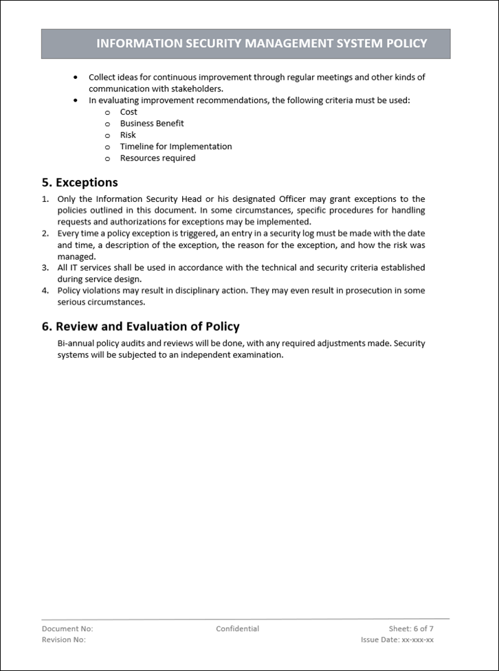 ISMS Policy Template ISO27001 ISMS Information Security Policy Word ISMS Policy Template ISO27001 ISMS Information Security Policy Word