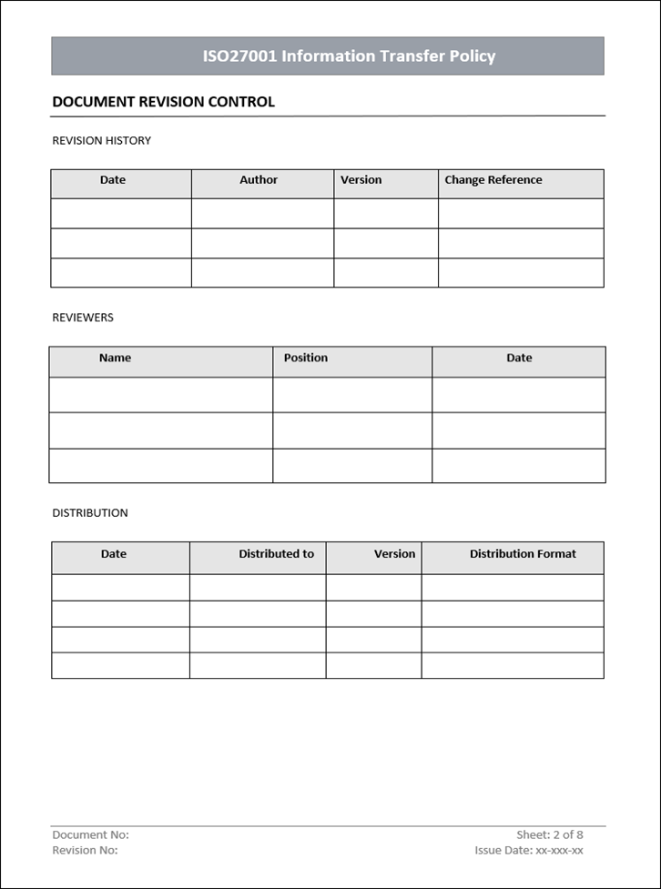 Information transfer policy, Information transfer