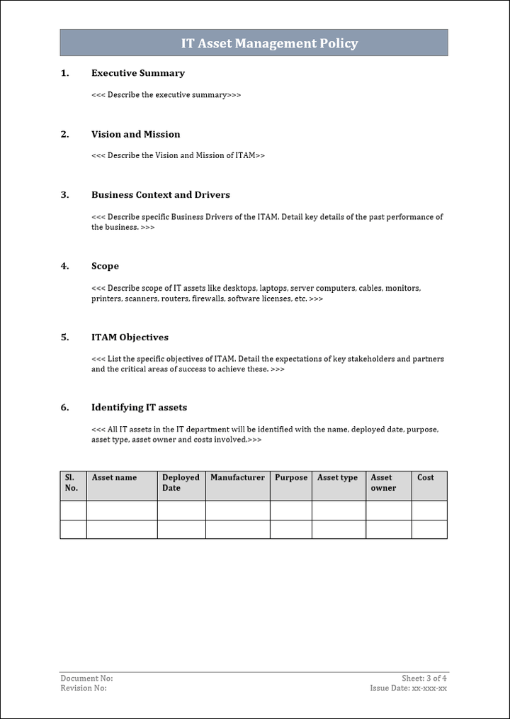 IT asset management policy