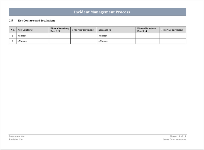 Incident Management Process Key Constraints