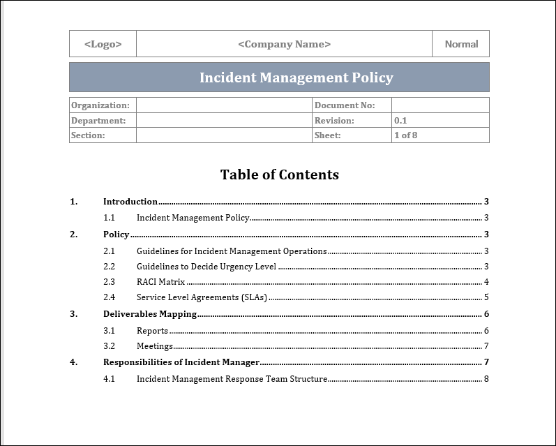 Incident Management Policy