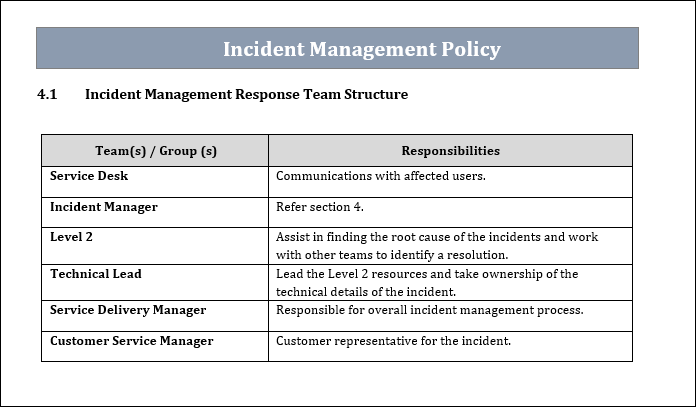 Incident Management Policy 
