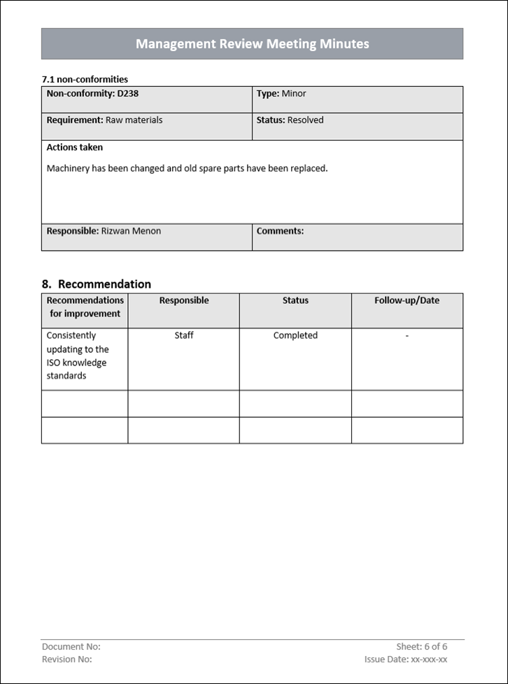QMS Management Review Meeting Minutes | QMS Management Review Meeting ...