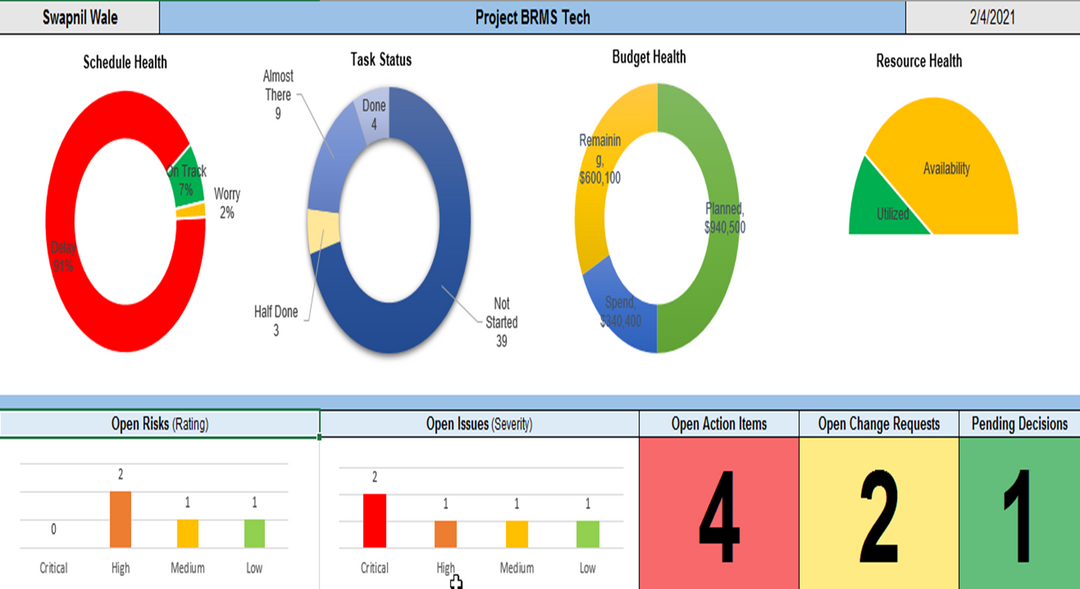 Master Excel Project Manager