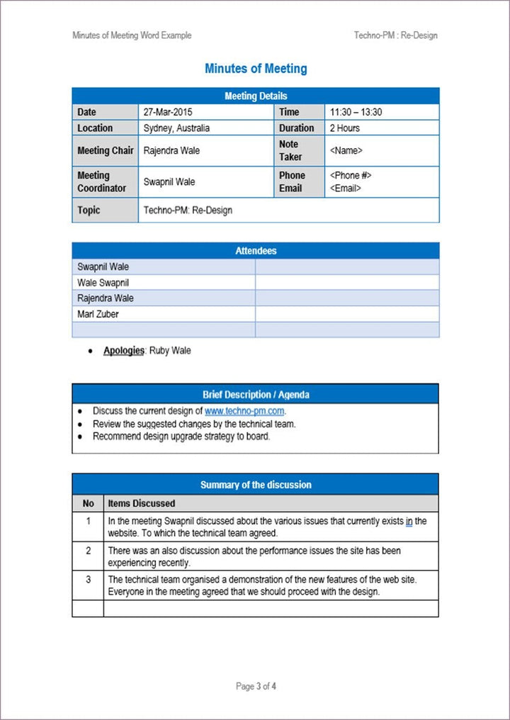 Meeting Templates (21 Templates)