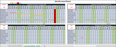 Monthly Leave Planner Template, Monthly Leave Planner 