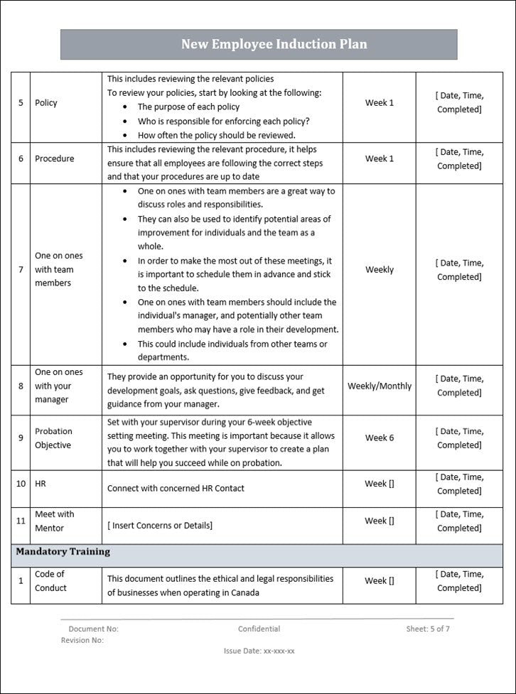 Induction Plan.pdf QMS New Employee Induction Plan – ISO Templates and Documents Download