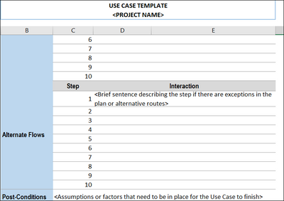Use Case Template Excel, Use Case 