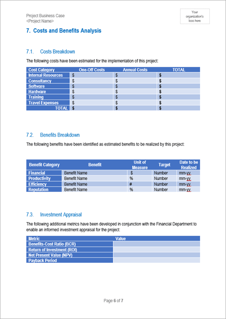 Project Business Case, Business Case