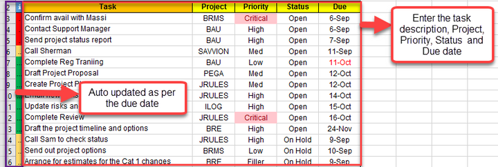 Project Management Task Tracker Template