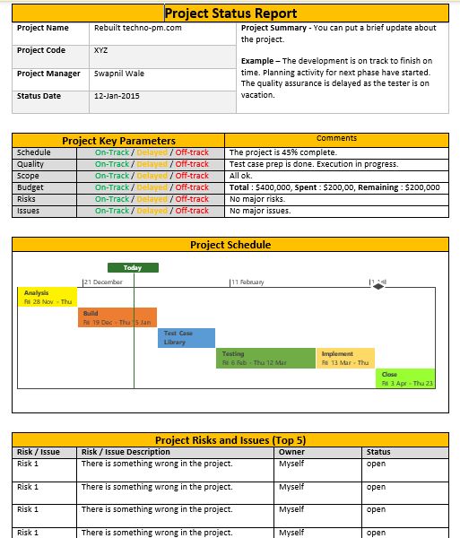 Status Update Write Up Status Update Toolkit (Status Reports & Email Templates) – ISO ...