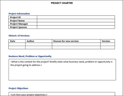 Project Charter Word Template 