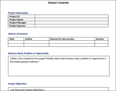 Project Charter Word Template