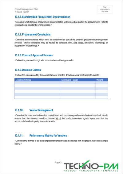 PMP Standardized Procurement Documentation 