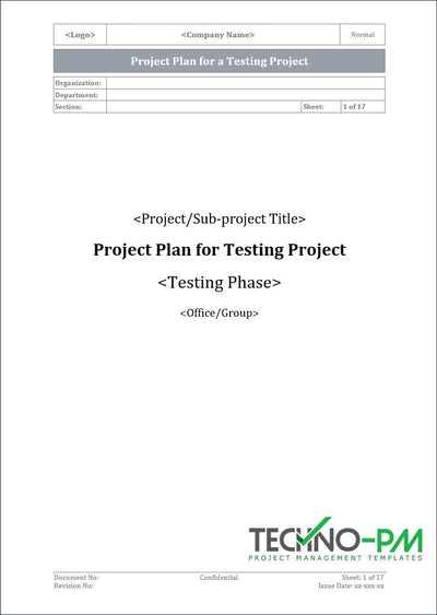 Project Plan for a Testing Project
