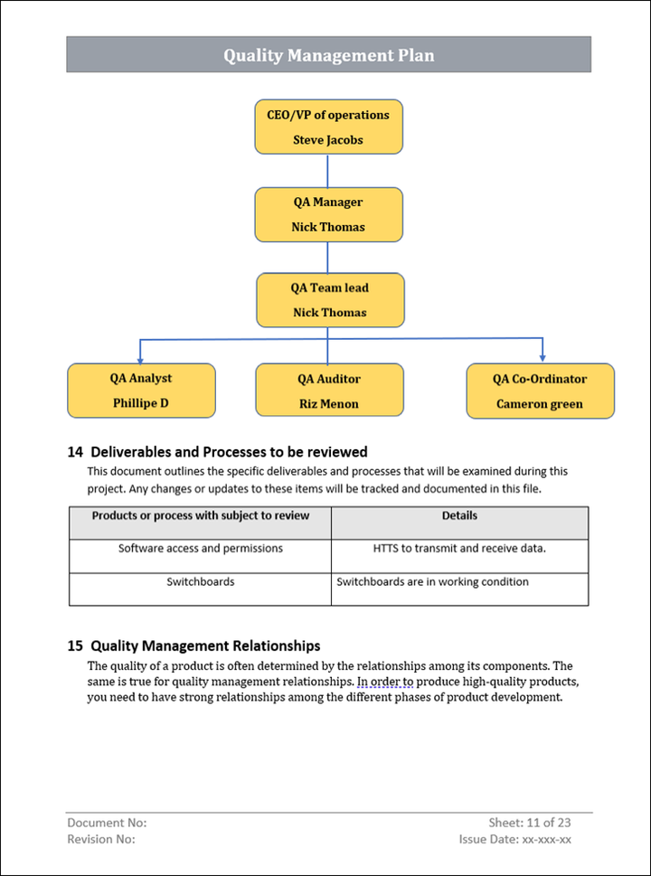 QMS Quality Management Plan 