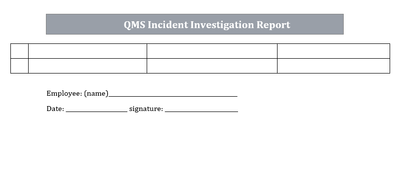 QMS Incident Investigation